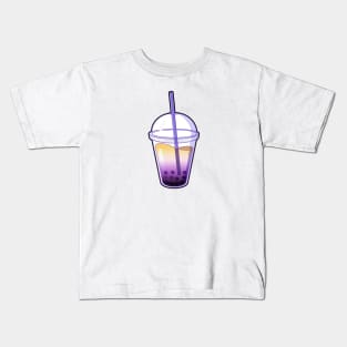 Non-binary Flag Bubble Tea Kids T-Shirt